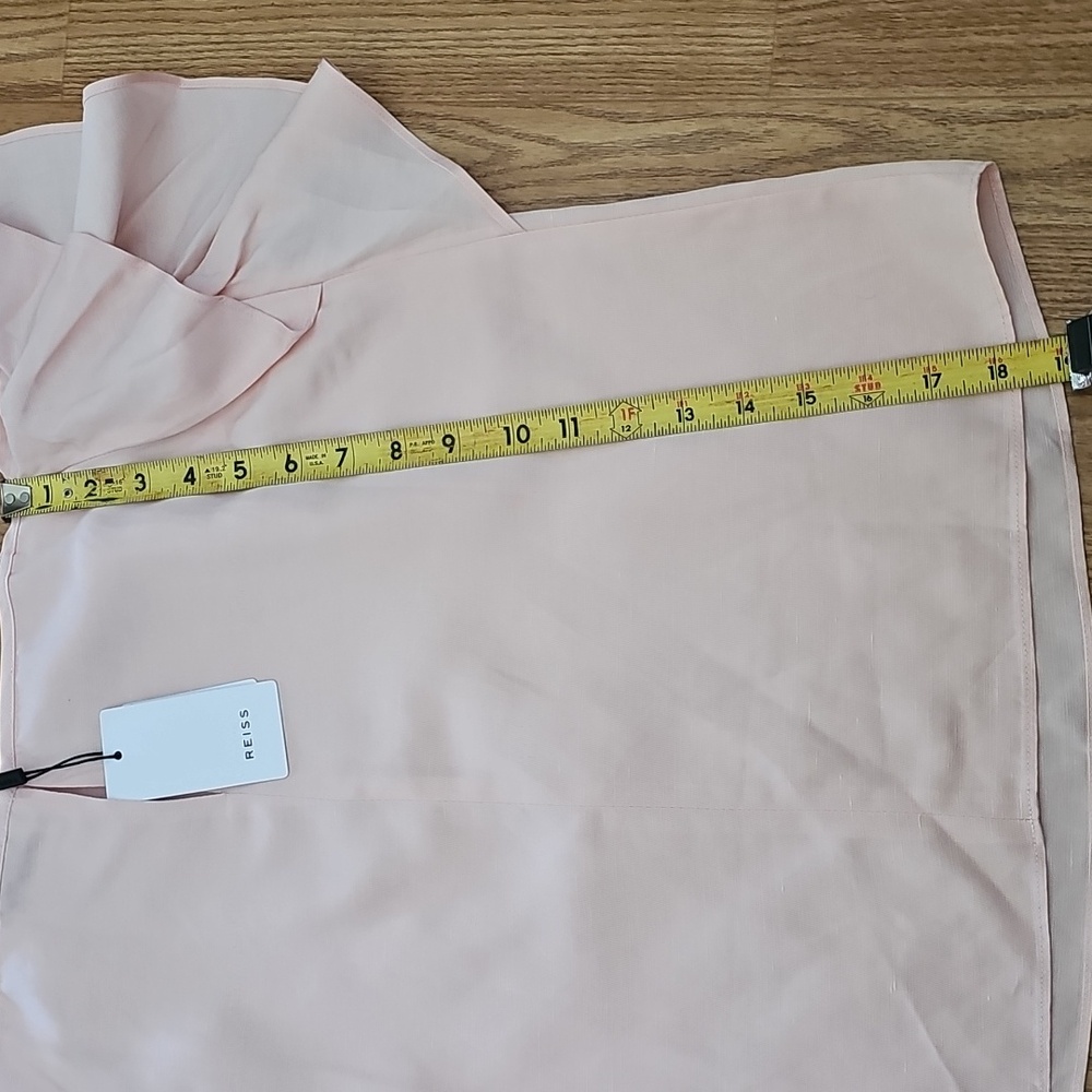 REISS BLOUSE NWT OFF SHOULDER‎ RUFFLE STRAPS ELEGANT PINK TOP - Picture 11 of 11